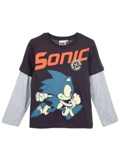 Longsleeve "Sonic" in Anthrazit/ Grau