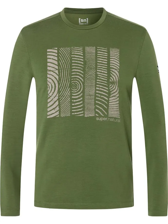 Longsleeve "Wooden Planks Brush" in Khaki