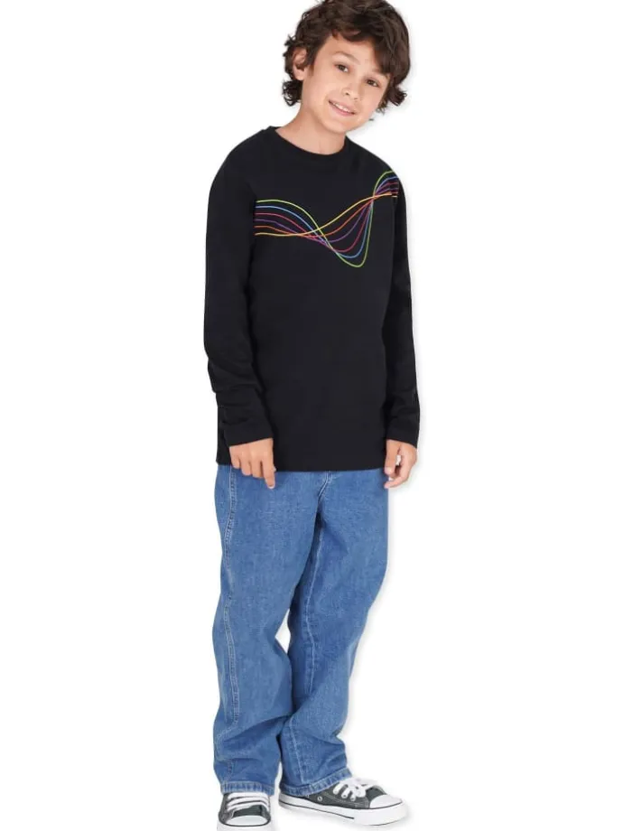 Longsleeves " Frequency " in schwarz
