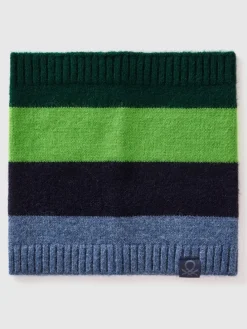 Loop-Schal in Schwarz/ Grün/ Blau