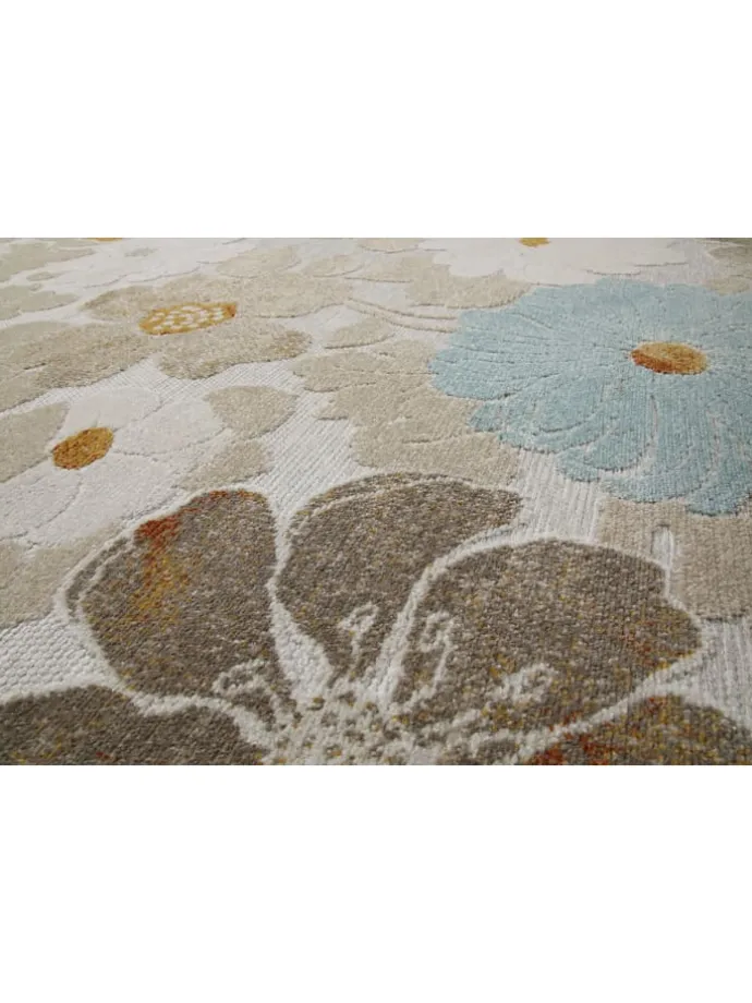 Läufer Beach Flower in beige, hellblau, gelb