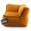 LUMALAND Modulares Eckteil rechts aus der Cord-Reihe, 81x81x70 cm - Bezug soft &