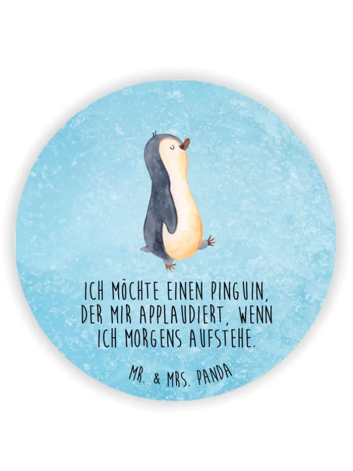 magnet Pinguin mHerzieren mit Spruch in Eisblau