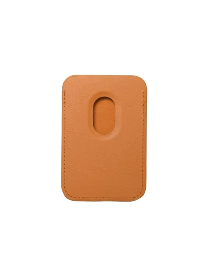 Magnetische Geldbörse aus Leder kompatibel mit Geräten in Orange