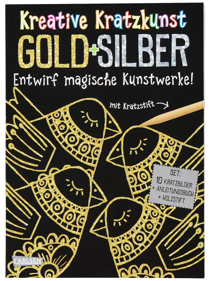 Malbuch "Kreative Kratzkunst: Gold und Silber"