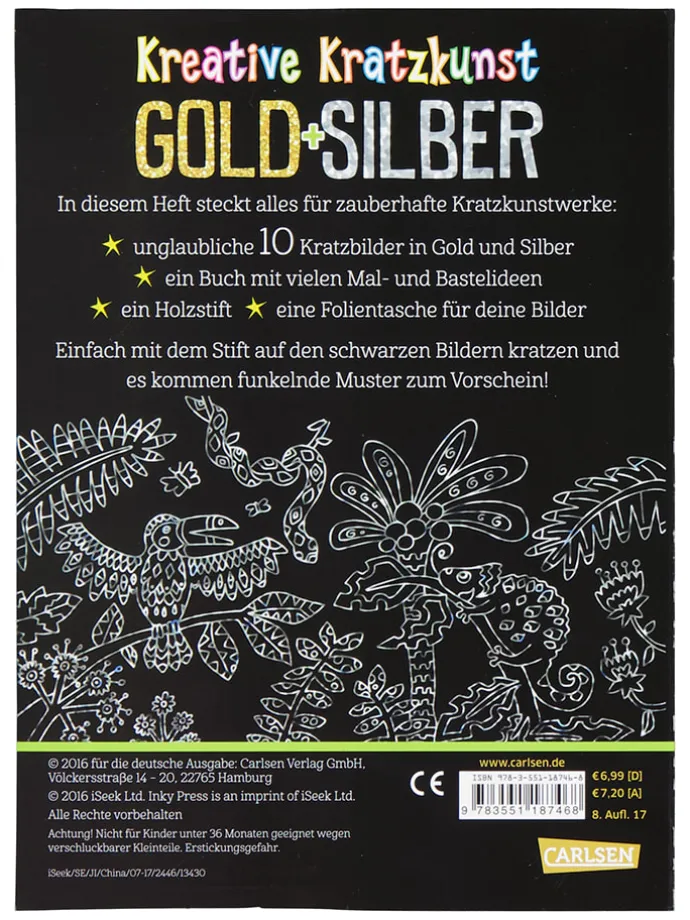 Malbuch "Kreative Kratzkunst: Gold und Silber"
