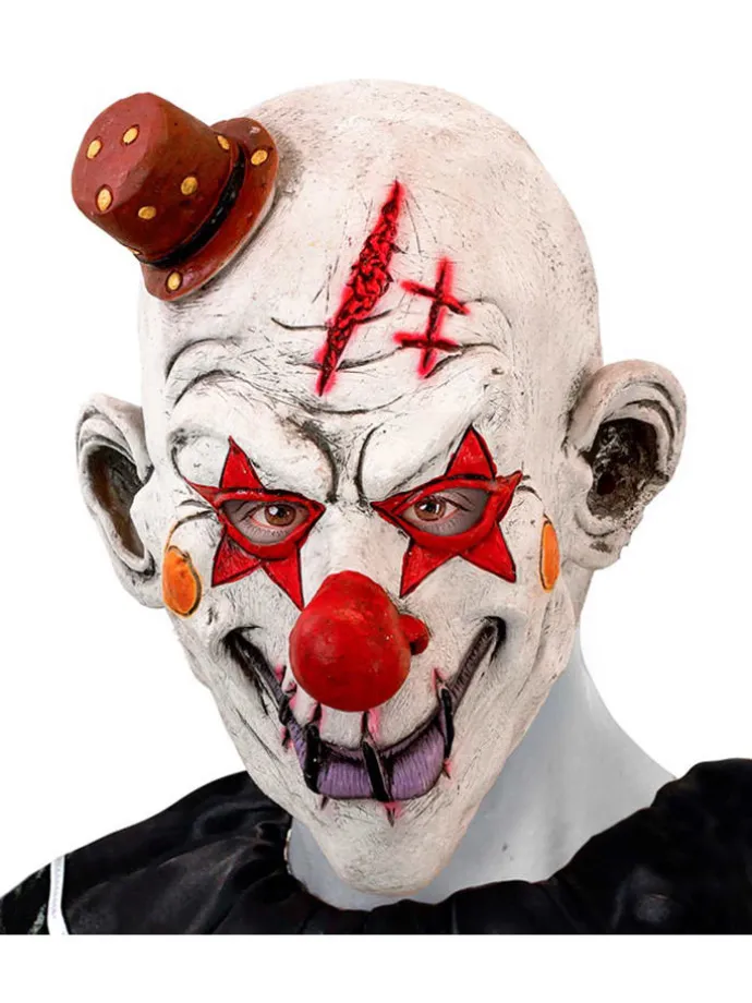 Maske "KILLER CLOWN" in Weiß/ Rot