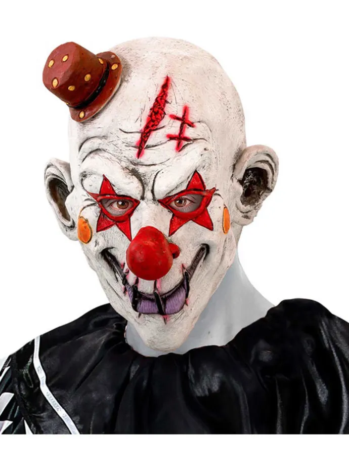 Maske "KILLER CLOWN" in Weiß/ Rot