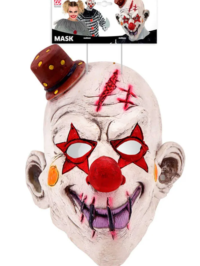 Maske "KILLER CLOWN" in Weiß/ Rot