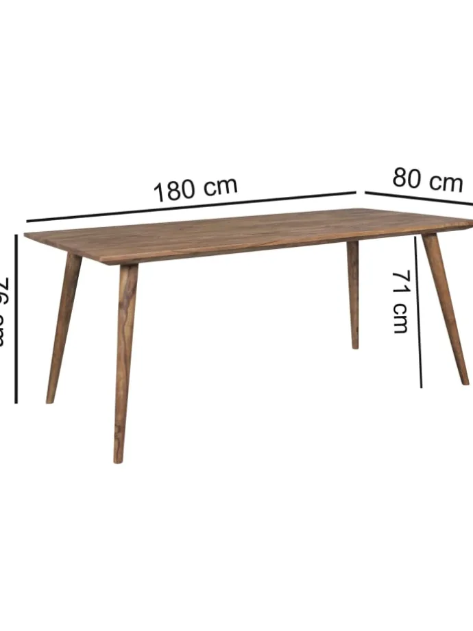 Massivholz Esstisch im Retro Landhausstil, handgefertigt, Sheesham-Holz