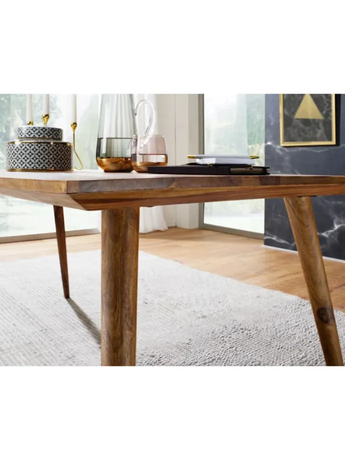 Massivholz Esstisch im Retro Landhausstil, handgefertigt, Sheesham-Holz