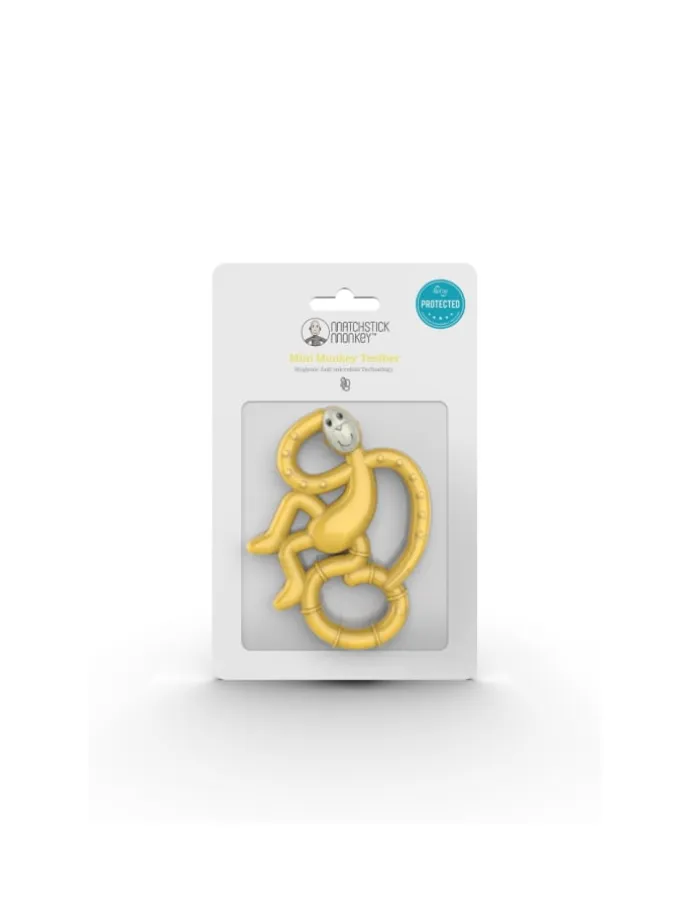 Matchstick Monkey Beißring / Zahnungshilfe Affe mini gelb
