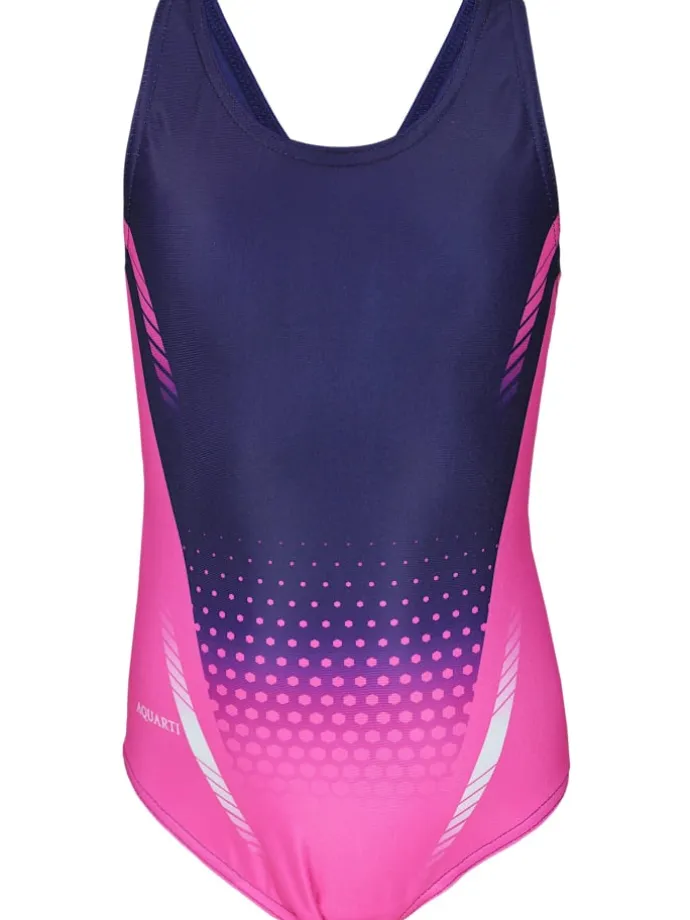 Mädchen Badeanzug Chlorresistent Muscleback Wassersport in rosa