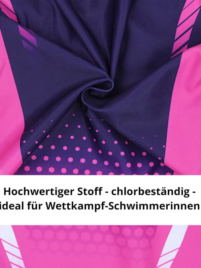 Mädchen Badeanzug Chlorresistent Muscleback Wassersport in rosa