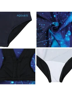 Mädchen Badeanzug Chlorresistent Muscleback Wassersport in schwarz Modell 1