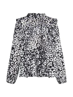 Mädchen (Kids) Bluse in Schwarz Weiss