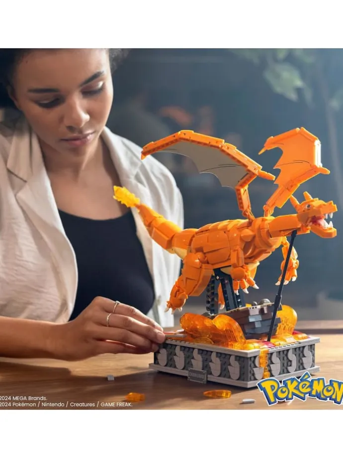 Mega Pokémon Glurak Actionfigur 1664 Teile bewegliche Figur 28 cm 12+