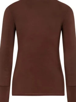 Merino Umstands-Langarm-Shirt Cambria in Braun