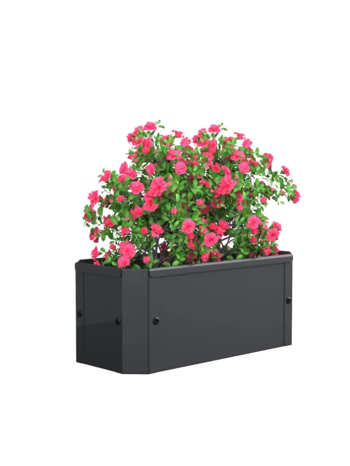 Metall Pflanzkasten Blumentopf 39x18 Balora S in Schwarz