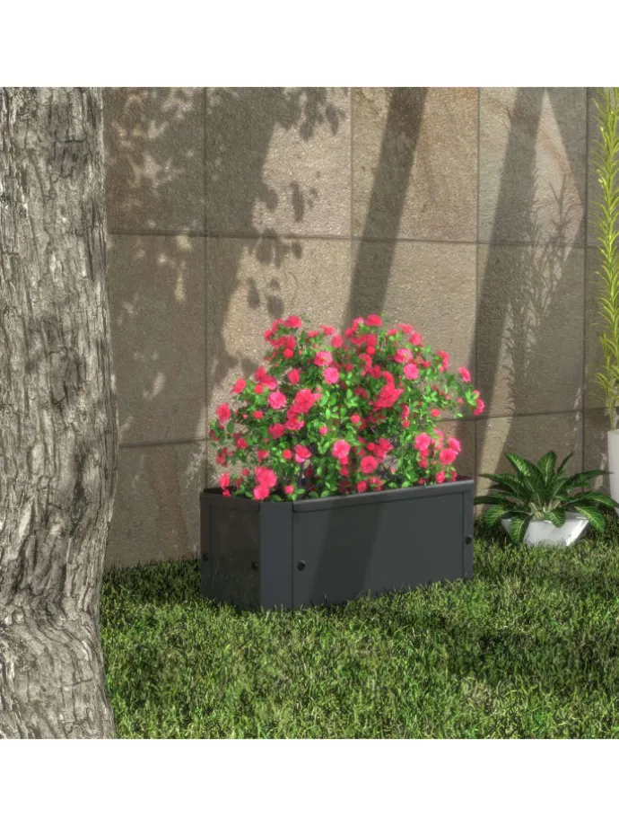 Metall Pflanzkasten Blumentopf 39x18 Balora S in Schwarz