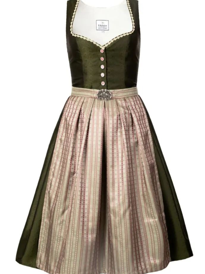 Midi Dirndl Adele in grün, rosé