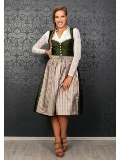 Midi Dirndl Adele in grün, rosé