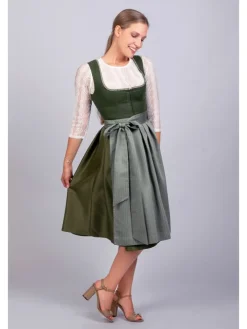 Midi Dirndl Anni Leinen in grün