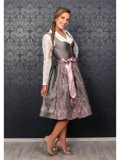 Midi Dirndl Claire in silber, rosé