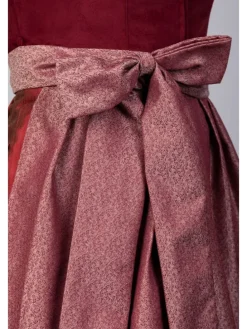 Midi Dirndl Luise Samt Rot in bordeaux