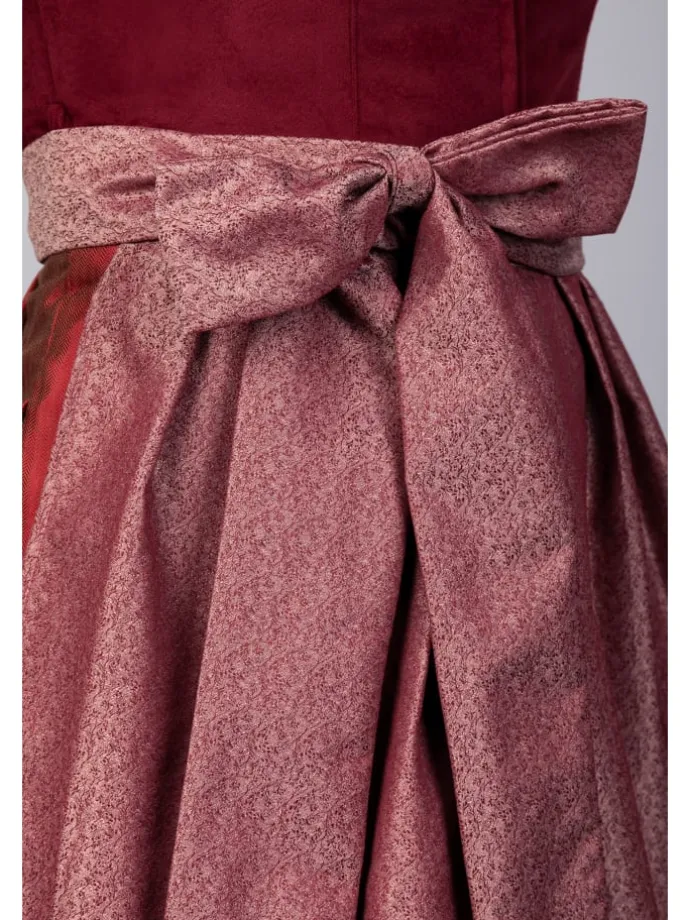 Midi Dirndl Luise Samt Rot in bordeaux