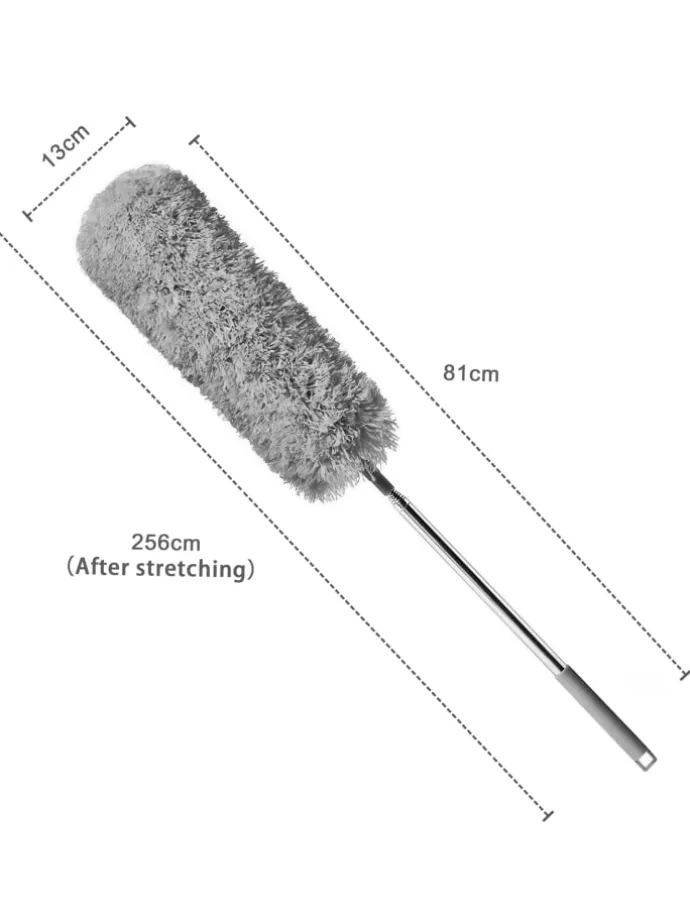 Mikrofaser Staubwedel mit Teleskopgriff in Grau
