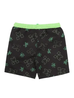 Minecraft Badehose mit elastischem Bund und Schnürung in schwarz