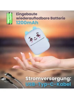 Mini Bluetooth Taschendrucker Kompatibel mit iOS Android Etikettendrucker Blau