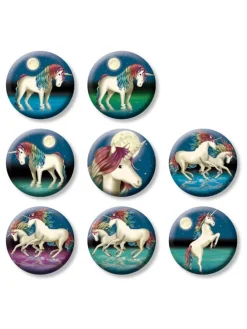 Mini-Buttons "Einhorn Lunabelle" - 8 Stück - ab 3 Jahren