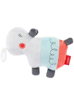Mini-Kuscheltier mit Schnullerhalter Nilpferd in grau,bunt