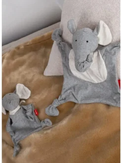 Mini-Schnuffeltuch Elefant in grau