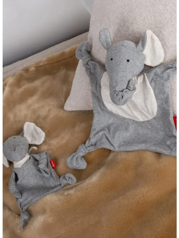 Mini-Schnuffeltuch Elefant in grau