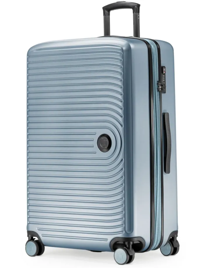 Mitte - Großer Reisekoffer Trolley 77cm XXL Erweiterung TSA 130L in Pool blau