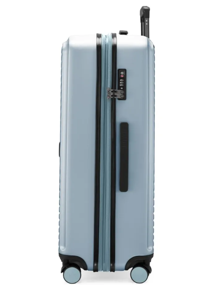 Mitte - Großer Reisekoffer Trolley 77cm XXL Erweiterung TSA 130L in Pool blau