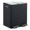 Mülleimer in Schwarz/ Silber - 2x 15 Liter