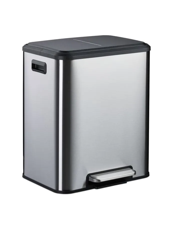 Mülleimer in Silber - 2 x 15 Liter