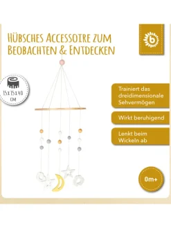Mobile Holz Sternenhimmel - ab Geburt in Weiß