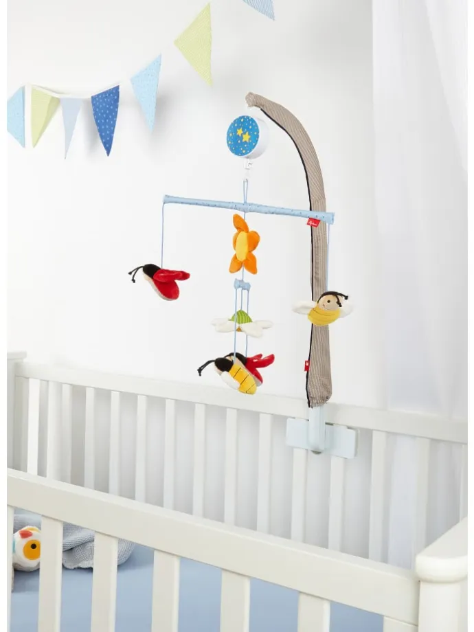 Mobilehalter mit Spieluhr "Brahm Wiegenlied" PlayQ in beige