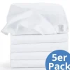 Moltontuch 5er Pack 80 x 80 - Weiß in weiss