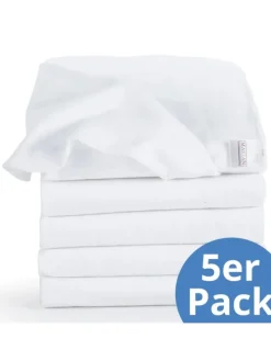Moltontuch 5er Pack 80 x 80 - Weiß in weiss