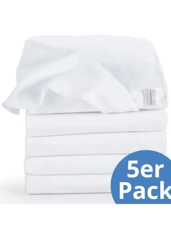 Moltontuch 5er Pack 80 x 80 - Weiß in weiss