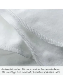 Moltontuch 5er Pack 80 x 80 - Weiß in weiss