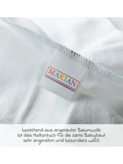 Moltontuch 5er Pack 80 x 80 - Weiß in weiss