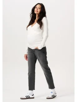 Mom Fit 7/8 Jeans Azua in Grey Denim