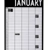 Monatskalender in Schwarz/ Weiß - (B)39 x (H)25 cm